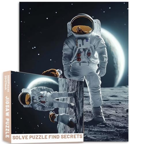 Astronauten-Puzzle, Motiv: Hund, Mond, Abenteuer, 1000 Teile, 50 x 70 cm, herausfordernde Familienaktivitäten, bunt, Bastelpuzzle für Heimdekoration, Geschenke Astronauten-Puzzle, Motiv: Hund, Mond, Abenteuer, 1000 Teile, 50 x 70 cm, herausfordernde Familienaktivitäten, bunt, Bastelpuzzle für Heimdekoration, Geschenke von Generic