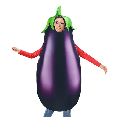 Auberginenkostüm - Halloween Streichkostüme Gemüse Aubergine - urkomische aufmerksamkeitsstarke Outfit -Streich -Stamme für Familienfreunde Männer ältere Menschen | Halloween -Auberginenkostüm, von Generic