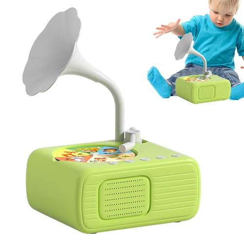 Audio-Player für Audio-Player, tragbarer Grammophon-Geschichtenleser mit 96 Karten – Spielzeug für Vintage, interaktives Lernspielzeug für Jungen von Generic