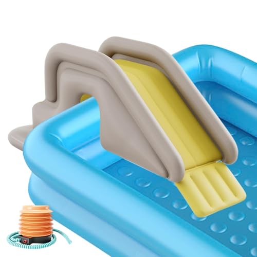 Aufblasbare Pool Wasserrutsche - Außenwasserpark Anti -Fall -Folie Spaßspielzeug, Aufblasbarer Pool Unterirdisch Oder Gemahlener Pool, Aufblasbarer Pool -Rutsche Für Kinder -Rutschenspielzeug Für Wass von Generic