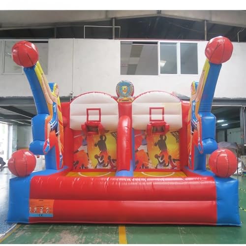 Aufblasbares Basketball-Schießspiel für den Außenbereich, 4 x 3 m, aufblasbar, Basketballkorb, Teambuilding-Spiele, Spielzeug (4 x 3 m mit Gebläse und Bällen) von Generic