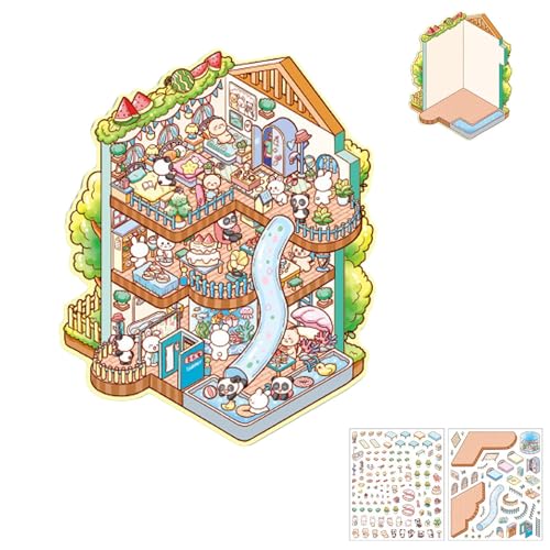 Aufkleber House, 3D-Miniatur-Szenen-Sticker, Cartoon-Haus, lustige 3D-Aufkleber-Szene, kreative Buchdekoration, Tagebuchwerkzeuge, Kinderspielzeug Aufkleber House, 3D-Miniatur-Szenen-Sticker, Cartoon-Haus, lustige 3D-Aufkleber-Szene, kreative Buchdekoration, Tagebuchwerkzeuge, Kinderspielzeug von Generic