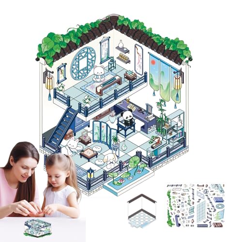 Aufkleber Szene Set | Cartoon Aufkleber Zimmer Handgemachte Hausaufkleber | Wasserdichte Hausaufkleber, Lernspielzeug für Familie, Freunde, Zuhause, Vorschulerziehung, Dekoration Aufkleber Szene Set | Cartoon Aufkleber Zimmer Handgemachte Hausaufkleber | Wasserdichte Hausaufkleber, Lernspielzeug für Familie, Freunde, Zuhause, Vorschulerziehung, Dekoration von Generic