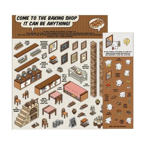 Aufkleberszene, Cartoon-Aufkleberszenen | Miniatur-Hausaufkleber, Szenenaufkleber-Set für Szenen, wiederverwendbare Bühnenaufkleber für die Motorik Aufkleberszene, Cartoon-Aufkleberszenen | Miniatur-Hausaufkleber, Szenenaufkleber-Set für Szenen, wiederverwendbare Bühnenaufkleber für die Motorik von Generic
