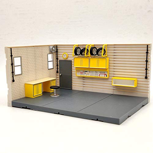 Aurora Garage Diorama Set 1:43 Maßstab 1 Szene Modell Wartung Garage Spielzeug Geschenke (gelb - 1 Stück) von Generic
