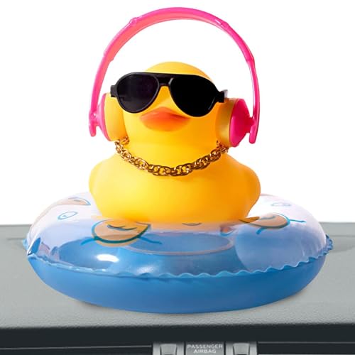 Auto-Armaturenbrett, Gummi, 2-teilig, Schwimmente aus Gummi mit goldenem Strohhut, Gummienten für Auto-Dekoration Auto-Armaturenbrett, Gummi, 2-teilig, Schwimmente aus Gummi mit goldenem Strohhut, Gummienten für Auto-Dekoration von Generic