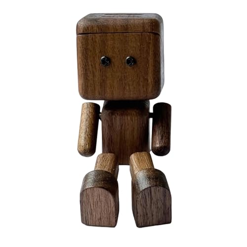 Auto Dekoration Schütteln Füße Puppe Ornament Figurine Innen Zubehör für Regal, Walnuss mit Deckel von Generic