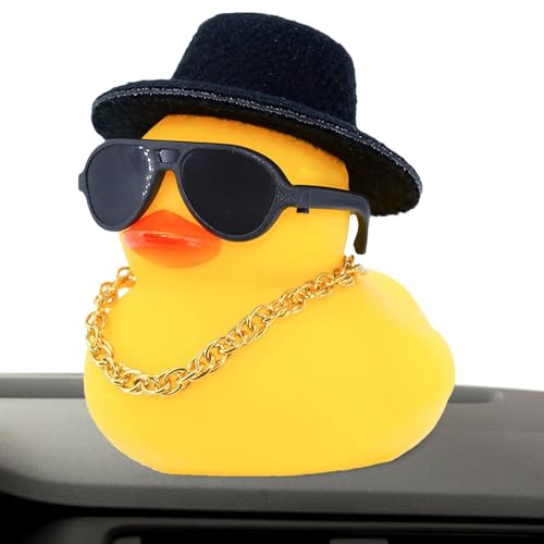 Auto- Fürs Armaturenbrett – Miniatur-Gummiente, Gelbes Ornament Mit Hut, Sonnenbrille Und Halskette | Verspielte, Niedliche Figur Als Deko Für Den Fahrzeuginnenraum, Spielzeug, Geschenk, Auto Auto- Fürs Armaturenbrett – Miniatur-Gummiente, Gelbes Ornament Mit Hut, Sonnenbrille Und Halskette | Verspielte, Niedliche Figur Als Deko Für Den Fahrzeuginnenraum, Spielzeug, Geschenk, Auto von Generic