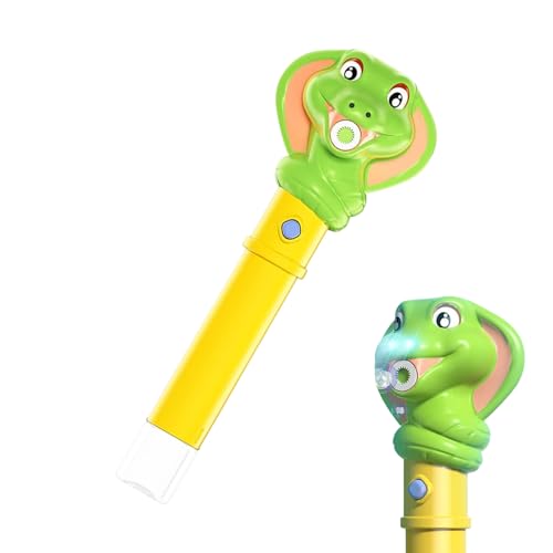 Automatischer Seifenblasen- , Schlangenblasmaschine für Garten, niedlicher Cartoon-grüner Schlange elektrischer Seifenblasenstab für Kinder mit Musik und Licht von Generic
