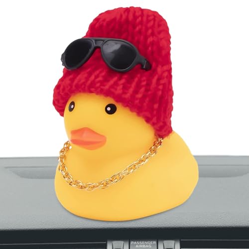 Automatisches Dekorationsset mit Gummiente für Armaturenbrett und Belüftung, enthält Mini-Schwimmring, Sonnenbrille, Halskette und Hut, automatische Dekoration. Automatisches Dekorationsset mit Gummiente für Armaturenbrett und Belüftung, enthält Mini-Schwimmring, Sonnenbrille, Halskette und Hut, automatische Dekoration. von Generic