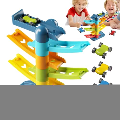 Autorennbahn Spielzeug,Motorik Fahrzeug Spielzeug - Interaktive Rampen Spielwelt zur Motorik Förderung für Kinder ab 3 Jahren von Generic