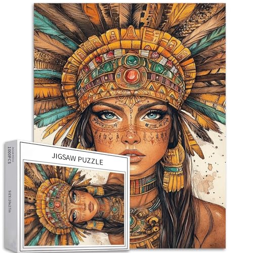 Azteken-Mythologie-Puzzle für Frauen, 1000-teiliges Puzzle für Erwachsene, geheimnisvolle Kulturthema, Kunst-Puzzle, herausfordernde Familienaktivitäten, buntes Bastelpuzzle für Heimdekoration Azteken-Mythologie-Puzzle für Frauen, 1000-teiliges Puzzle für Erwachsene, geheimnisvolle Kulturthema, Kunst-Puzzle, herausfordernde Familienaktivitäten, buntes Bastelpuzzle für Heimdekoration von Generic