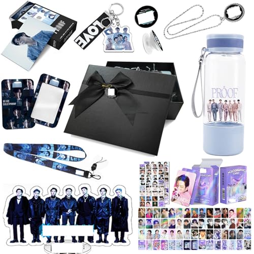 BT PROOF Geschenkset, ARM-Y Merchandise, K-Pop Merch, Fotokarten, Schlüsselanhänger, Acryl-Stehbecher, 550-ml-Becher(Black-proof) von Generic
