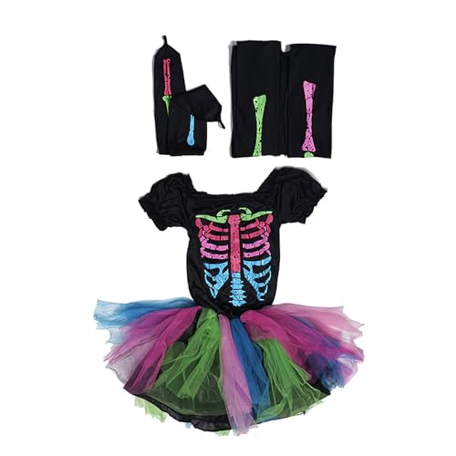 Baby Jungs Neugeborenes Mädchen Halloween Kostüm Outfit Regenbogen Skelett Overall Für Kinder Party Dress Up Cosplay Trick Oder von Generic