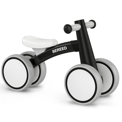 Baby Laufrad für 1-2 Jahre - 4 Räder, Geburtstagsgeschenk(Black) von Generic