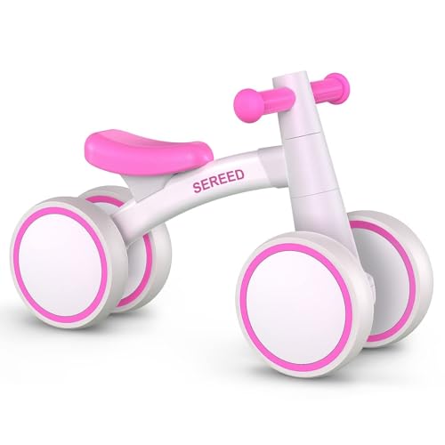 Baby Laufrad für 1-2 Jahre - 4 Räder, Geburtstagsgeschenk(Rose red) von Generic