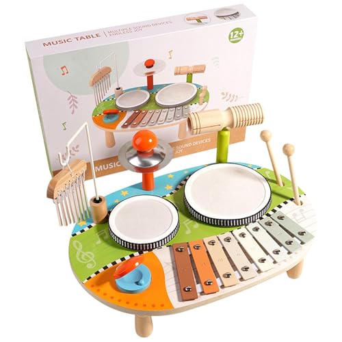 Baby Musikinstrumente Holz Schlagzeug Set Baby Musikinstrumente für 1-3 Jahre Kleinkinder, Schlagzeug für Kleinkinder 1-3 Jahre alt - Musikspielzeug für Kinder Baby Musikinstrumente Holz Schlagzeug Set Baby Musikinstrumente für 1-3 Jahre Kleinkinder, Schlagzeug für Kleinkinder 1-3 Jahre alt - Musikspielzeug für Kinder von Generic