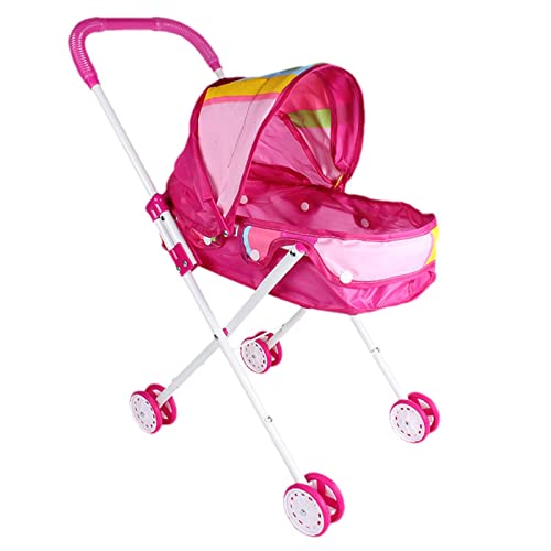 Baby-Puppen-Kinderwagen – abnehmbarer Baby-Kinderwagen für Puppen – realistisches 2-in-1-Kinderwagen-Spielzeug mit einziehbarem Baldachin-Griff – Rollenspiel-Set für Kleinkinder und Mädchen Baby-Puppen-Kinderwagen – abnehmbarer Baby-Kinderwagen für Puppen – realistisches 2-in-1-Kinderwagen-Spielzeug mit einziehbarem Baldachin-Griff – Rollenspiel-Set für Kleinkinder und Mädchen von Generic