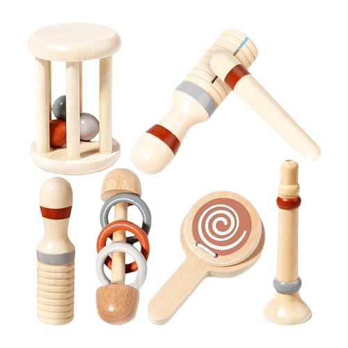 Baby Rattle Toys Set - Sensorische Baby-Rasseln, sanfte Kinderkrankheiten, bunte Handgrenzen | Leichtes BPA -freies Design mit strukturierten Oberflächen für frühe Entwicklungsmotor-Fähigkeit von Generic