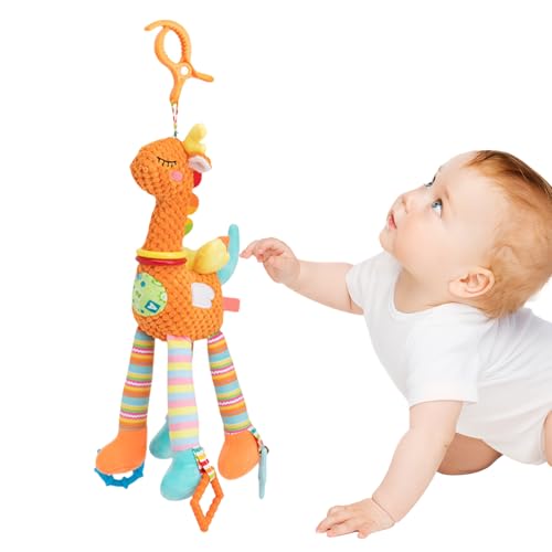 Baby Stroller Toys | Knisterndes Quietschspielzeug Mit Niedlichem Design | Reisespielzeug Mit Windspiel, Sanftes Kuscheltier Mit Knisterrassel Und Sensorischen Texturen Für Und Mädchen von Generic