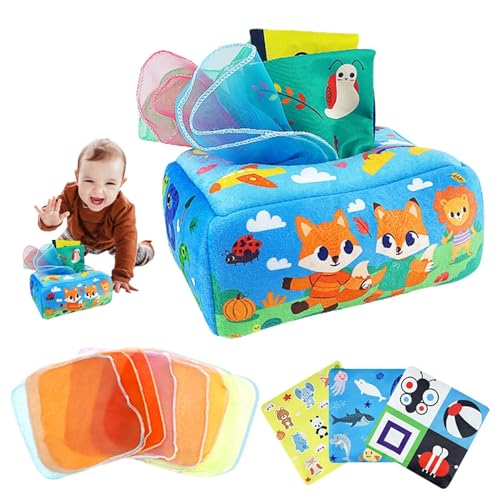 Baby Tascht Toall Box Toy, Sensorikbox Babies, Stoffbuch mit Seidenschals, Spielzeug für frühe Erziehung, Babyentwicklung, pädagogisches Spiel für Kleinkinder Baby Tascht Toall Box Toy, Sensorikbox Babies, Stoffbuch mit Seidenschals, Spielzeug für frühe Erziehung, Babyentwicklung, pädagogisches Spiel für Kleinkinder von Generic