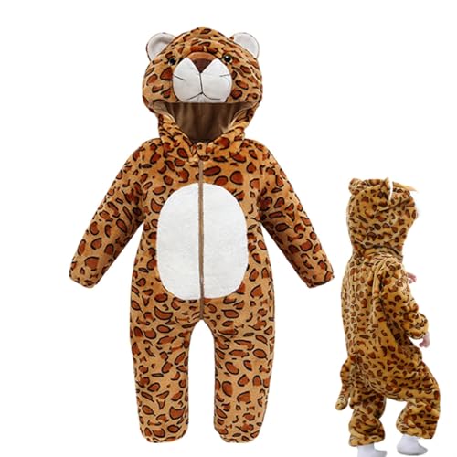Baby-Tier-Kostüm | Warmes und bequemes Kostüm für Kleinkinder, , Tigerkostüm, maschinenwaschbar, für Zuhause, Party, Festival, Mädchen und , Neugeborene, Neuer Leopard, 100 cm von Generic