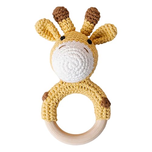 Babybett Rassel häkeln für Kleinkinder süße Kinderzimmer sensorische Entwicklungsspielzeug BgP434 (White, 14.6x7.2cm) von Generic