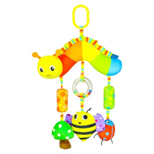 Babybett und Rassel, beruhigendes Musikspielzeug für Kleinkinder, Kinderzimmer, Kinderbett, Mobile mit sanften Melodien und sanften Klängen Qgy559 (White, 39x24cm) von Generic
