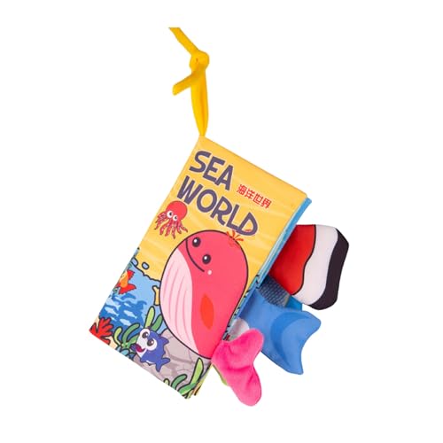 Babybücher 0 6 Monate Knisterbücher für Babys und zum Fühlen, sensorisches Stoffbuch 6 12 Monate, Bauchspielzeug, Babyspielzeug für Neugeborene, 6 Seiten HYw785 (22X21cm) von Generic
