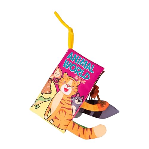 Babybücher 0 6 Monate Knisterbücher für Babys und zum Fühlen, sensorisches Stoffbuch 6 12 Monate, Bauchspielzeug, Babyspielzeug für Neugeborene, 6 Seiten HYw786 (Yellow, 22X21cm) von Generic