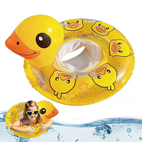 Babyring mit Handlauf, gelbe Ente, klein, dreidimensional, Rollenschutz, Paillettensitz, aufblasbarer Wasserschwimmer zum Schwimmen, Griff in Pat-Form von Generic