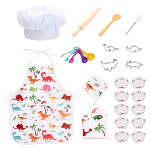 Backset für Kinder | Junior Chef-Set mit komplettem Zubehör für die Küche, Backset für Mädchen und , echtes Küchenzubehör zum Backen und Kochen Backset für Kinder | Junior Chef-Set mit komplettem Zubehör für die Küche, Backset für Mädchen und , echtes Küchenzubehör zum Backen und Kochen von Generic