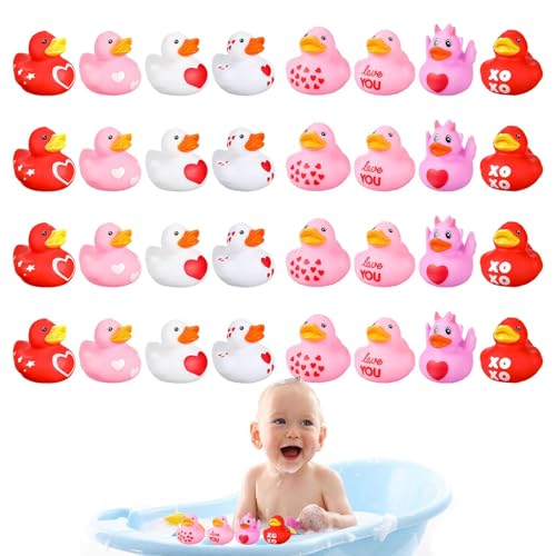 Badeente zum Valentinstag, Miniatur-Enten zum Valentinstag | Kreative Duschente für Kinder, 24 Stück, schönes und aufmerksames Design, einzigartige Ente mit Herzmotiv Badeente zum Valentinstag, Miniatur-Enten zum Valentinstag | Kreative Duschente für Kinder, 24 Stück, schönes und aufmerksames Design, einzigartige Ente mit Herzmotiv von Generic