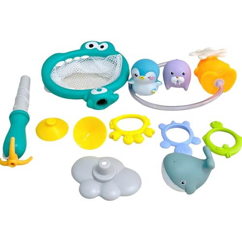 Badespielzeug für – Badespiele mit Ablauflöchern | Multifunktionales modulares Set mit tragbares Fischernetz und Saugnapf, ideal für Geburtstag, Jungen, Mädchen Badespielzeug für – Badespiele mit Ablauflöchern | Multifunktionales modulares Set mit tragbares Fischernetz und Saugnapf, ideal für Geburtstag, Jungen, Mädchen von Generic