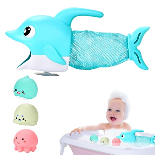 Badespielzeug mit Fischernetz - Angelset mit Fischfiguren zum Baden von Kleinkindern | Interaktives Vorschulpool Spielzeug in Delfinform für und Mädchen für Badespielzeug mit Fischernetz - Angelset mit Fischfiguren zum Baden von Kleinkindern | Interaktives Vorschulpool Spielzeug in Delfinform für und Mädchen für von Generic