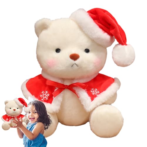 Bär Plüschtier, Stofftier Bär mit Weihnachtsmütze | Kuscheliges Weihnachtsstofftier 11,81 Zoll, weiches Plüschpuppenspielzeug für Kinder, süße Dekofigur für Zuhause Wohnzimmer Festtagsdekoration Bär Plüschtier, Stofftier Bär mit Weihnachtsmütze | Kuscheliges Weihnachtsstofftier 11,81 Zoll, weiches Plüschpuppenspielzeug für Kinder, süße Dekofigur für Zuhause Wohnzimmer Festtagsdekoration von Generic