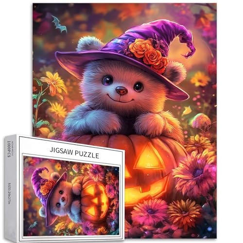 Bär mit Zaubererhut, 1000 Teile Puzzle für Erwachsene, Urlaub, Cartoon-Stil, Kunst-Puzzle, bunt, DIY-Puzzles für Heimdekoration, Geschenke, Familienpuzzle, perfekt für Spieleabende, 50 x 70 cm Bär mit Zaubererhut, 1000 Teile Puzzle für Erwachsene, Urlaub, Cartoon-Stil, Kunst-Puzzle, bunt, DIY-Puzzles für Heimdekoration, Geschenke, Familienpuzzle, perfekt für Spieleabende, 50 x 70 cm von Generic