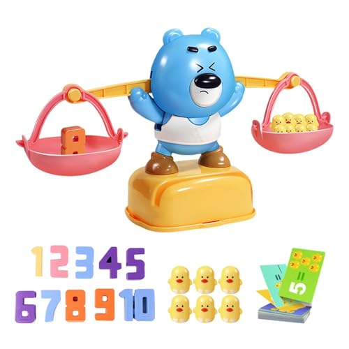 Bären-Balance-Mathematik-Spiel, Bärenmaßstab, lustiges Cartoon-12 Bären-Enten, Balance-Mathe-Spiel, 30 doppelseitige Lernkarten, Lernspielzeug von Generic