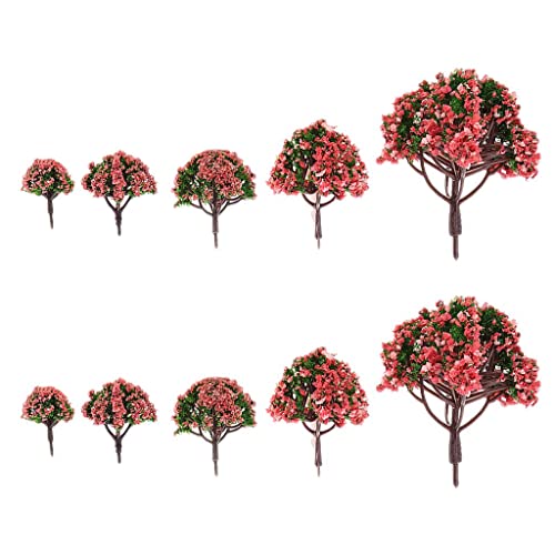 Bäume in Miniatur für Zügemodelle in HO Skala, 10 Stück Pfirsichbaum von Generic