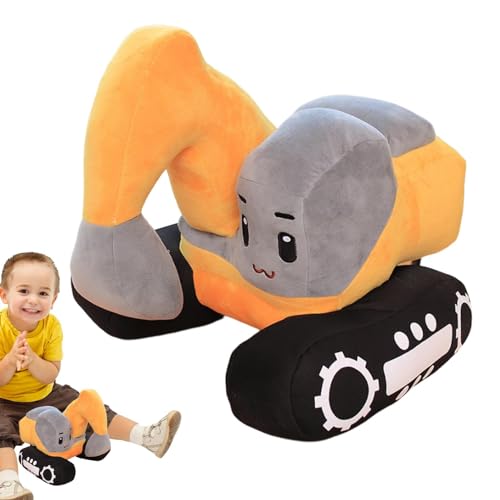 Bagger aus Plüsch – gefüllt mit Plüsch, 25,4 cm (10 Zoll), Cartoon | Körperschlag aus Plüsch, Bagger aus Plüsch, Spielzeug für und Erwachsene, niedliches Plüschtier für Spiel und Dekoration von Generic