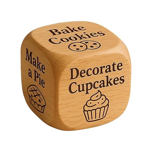 Baking Dice - Baking Activity Dice, 6-Sided Wooden Decision Maker Game Prop, Dinner Recipe Deciders | Funny Decider for Party Bakery Family Gathering Date Night Teens Couples Adults Friends von Generic