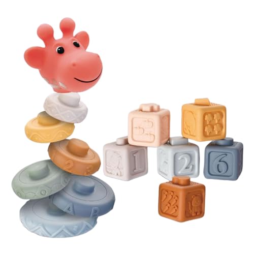 Balance Stacking Blockspiel, Stapel -Spielzeugsteine ​​ - Tierförmige Bunte Stapelblöcke | Multifunktionales Bildungslernspiel für Bildungslern, Tabletop-Gebäude für Familienausflüge von Generic