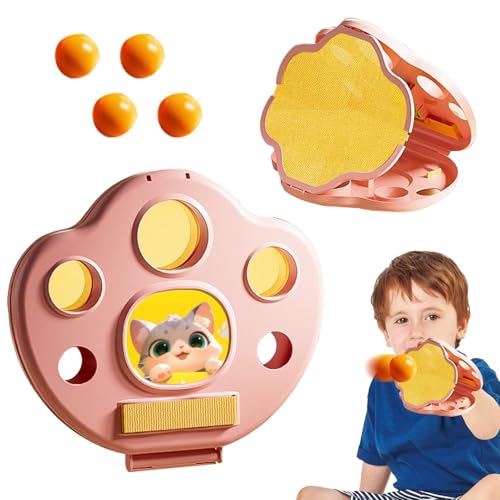 Ball- und Fang-Set – - und Fangspiele, Fangspiel, Paddelball-Set | Paddel- und Bälle in Katzenform, interaktives Outdoor-Spielzeug Eltern-F von Generic
