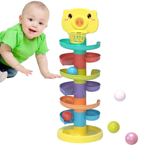 Ballfallturm, gleitendes Ballspielzeug | Drehkugelturm – kreatives und niedliches Lernspielzeug, stapelbar und robust, für frühes Lernen, Augen- und Augenkooperation von Generic