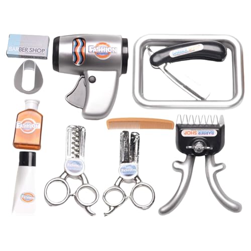 Barber Set für , Barbier Spielzeug - Rasierset für , Rollenspielzeug, Friseursalon Spielset, Lern- und Lernspielzeug, Friseurset, Interakti von Generic