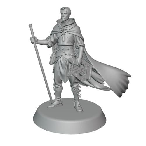 Bard Human Male Hero DnD TTRPG Miniatur 32mm Scale RPG Dungeon, 3D Gedruckt in 14K in ABS-ähnlichem Resin Staff Adventurer Bard Human Male Hero DnD TTRPG Miniatur 32mm Scale RPG Dungeon, 3D Gedruckt in 14K in ABS-ähnlichem Resin Staff Adventurer von Generic