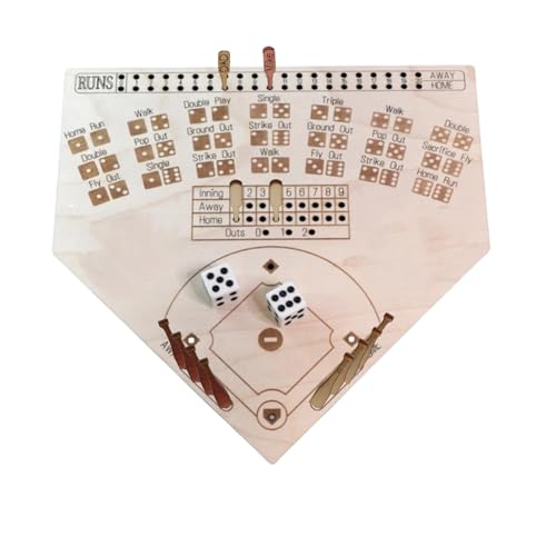 Baseball-Brettspiel, Baseballwürfel Brettspiel | Tisch-Baseballspiel aus Holz, Tisch-Baseballspiel aus Holz, Baseballspielbrett für Erwachsene, Partyzubehör in Fam von Generic