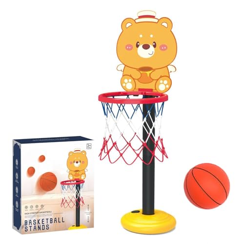 Basketballkorb für Kleinkinder, Basketballkorb für Kleinkinder, Basketballkorb, höhenverstellbarer Basketballkorb, Cartoon-Bärform, Indoor-Spiel, Spor Spielzeug von Generic