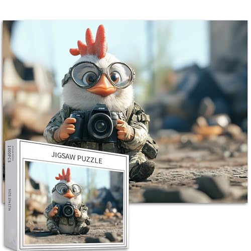 Battlefield Hühner-Fotograf 1000 Teile Puzzle für Erwachsene, Militärausrüstung, Puzzle, bunte DIY-Puzzles für Heimdekoration, Geschenke, Familienpuzzle, perfekt für Spieleabende, 70 × 50 cm Battlefield Hühner-Fotograf 1000 Teile Puzzle für Erwachsene, Militärausrüstung, Puzzle, bunte DIY-Puzzles für Heimdekoration, Geschenke, Familienpuzzle, perfekt für Spieleabende, 70 × 50 cm von Generic