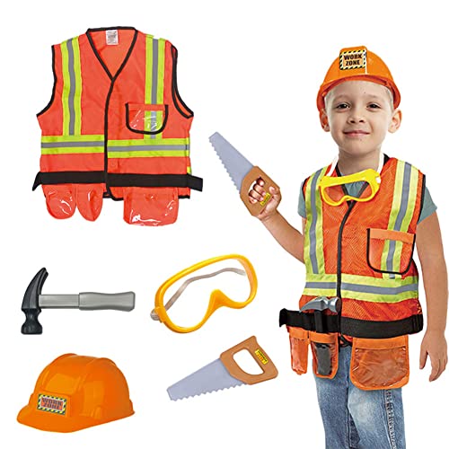 Bauarbeiter Kostüm - Kleinkind Anziehkleidung, Kid Builder Karriere Outfit Werkzeuggürtel Weste,Karriere-Outfit für Kleinkinder von Generic